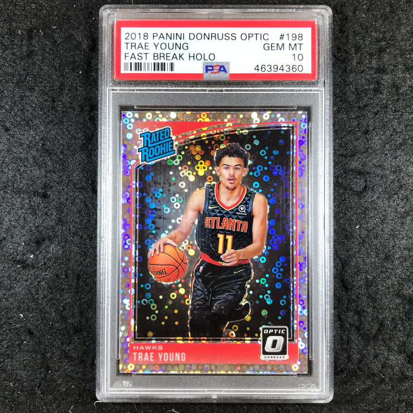 2018 Donruss Optic TRAE YOUNG Rated Rookie Fast Break Holo #198 PSA 10 (360)