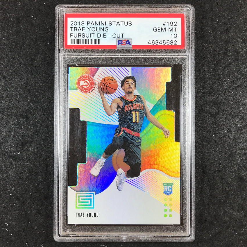 2018 Panini Status TRAE YOUNG Rookie Pursuit Die-Cut #192 PSA 10 (682)