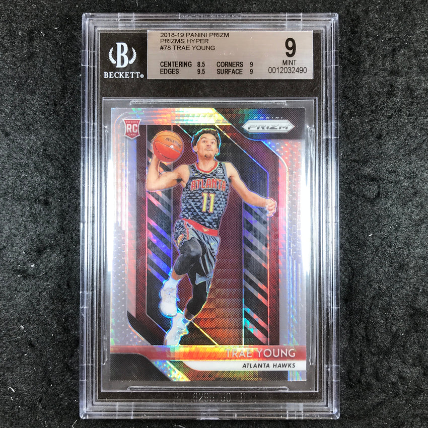 2018 Panini Prizm TRAE YOUNG Rookie Hyper #78 BGS 9 (490)