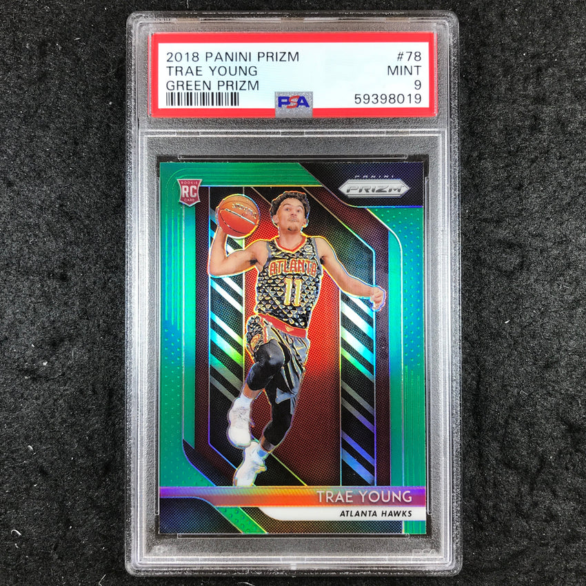 2018 Prizm TRAE YOUNG Rookie Green #78 PSA 9 (019)