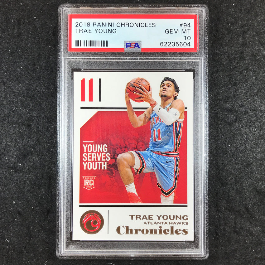 2018 Panini Chronicles TRAE YOUNG Rookie #94 PSA 10 (604)