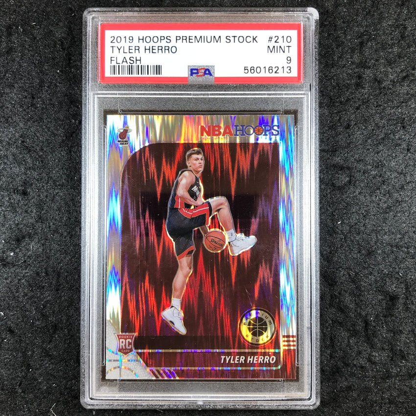 2019 Panini Hoops Premium Stock TYLER HERRO Rookie Flash #210 PSA 9 (213)