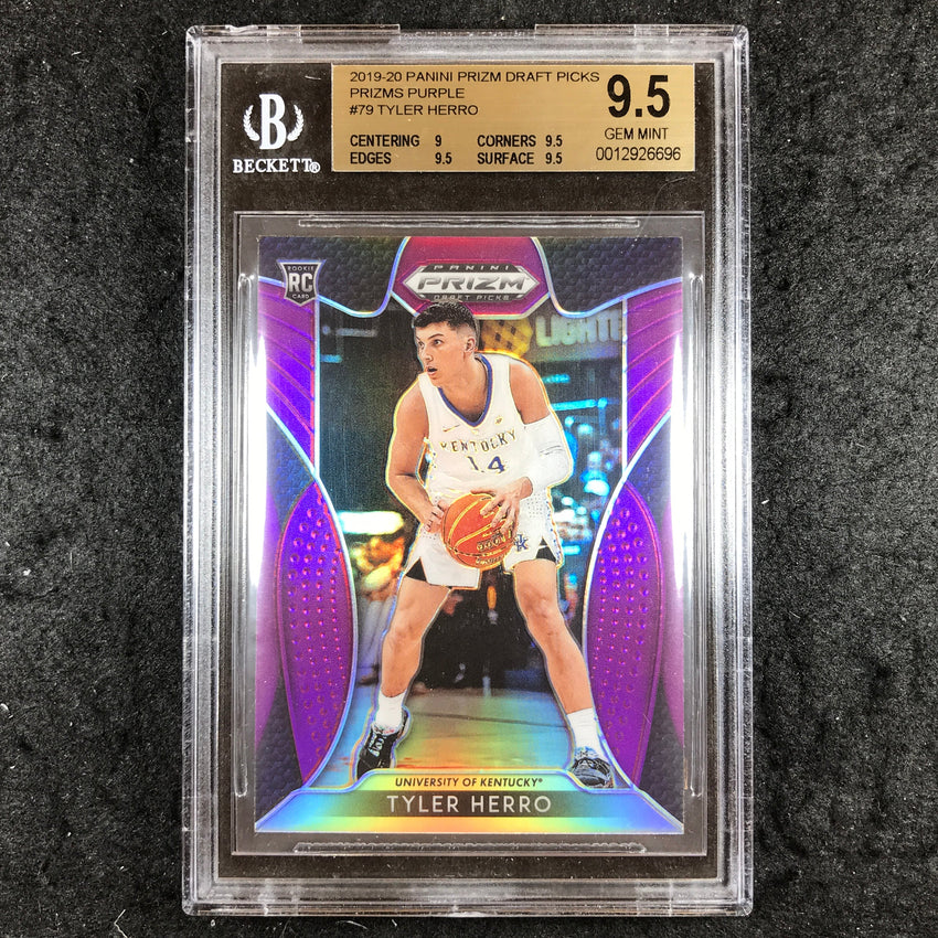 2019 Panini Prizm Draft Picks TYLER HERRO Rookie Purple #79 BGS 9.5 (696)