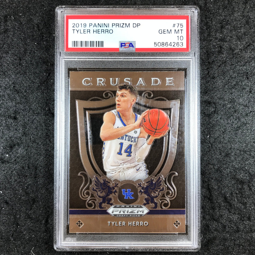 2019 Panini Prizm Draft Picks TYLER HERRO Rookie Crusade #75 PSA 10 (263)