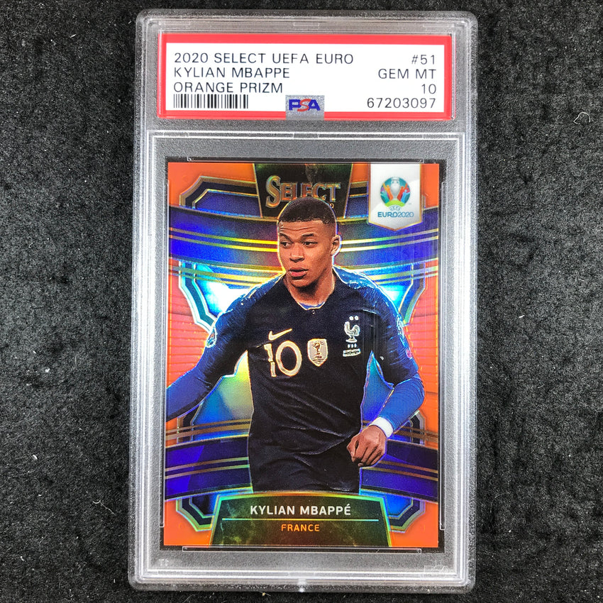 2020 Panini Select UEFA EURO KYLIAN MBAPPE Orange 111/125 #51 PSA 10 (097)