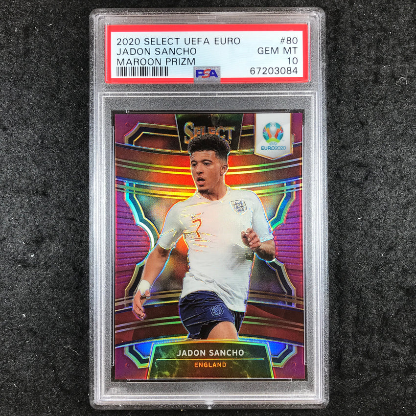 2020 Panini Select UEFA EURO JADON SANCHO Maroon 16/165 #80 PSA 10 (084)