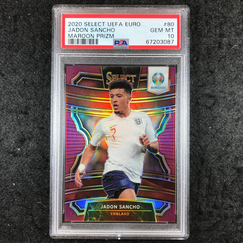 2020 Panini Select UEFA EURO JADON SANCHO Maroon 125/165 #80 PSA 10 (087)