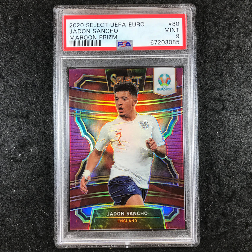 2020 Panini Select UEFA EURO JADON SANCHO Maroon 18/165 #80 PSA 9 (085)