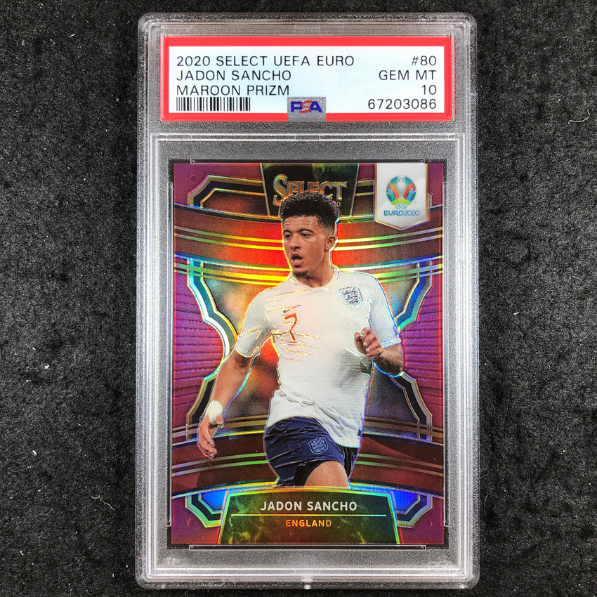 2020 Panini Select UEFA EURO JADON SANCHO Maroon 27/165 #80 PSA 10 (086)