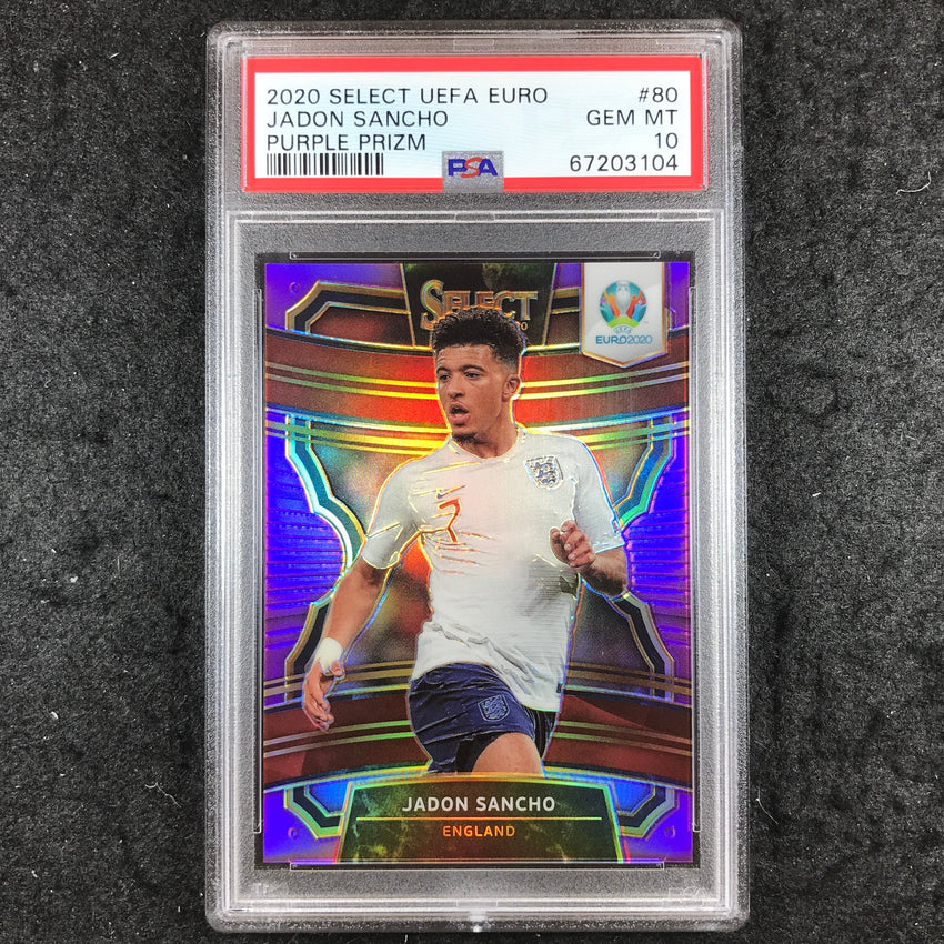 2020 Panini Select UEFA EURO JADON SANCHO Purple 34/79 #80 PSA 10 (104)