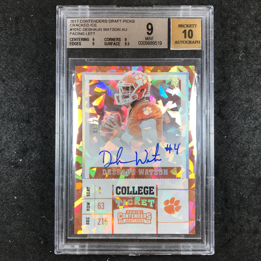 2017 Contenders DP DESHAUN WATSON College Ticket Auto Ice 6/23 BGS 9/10 (519)