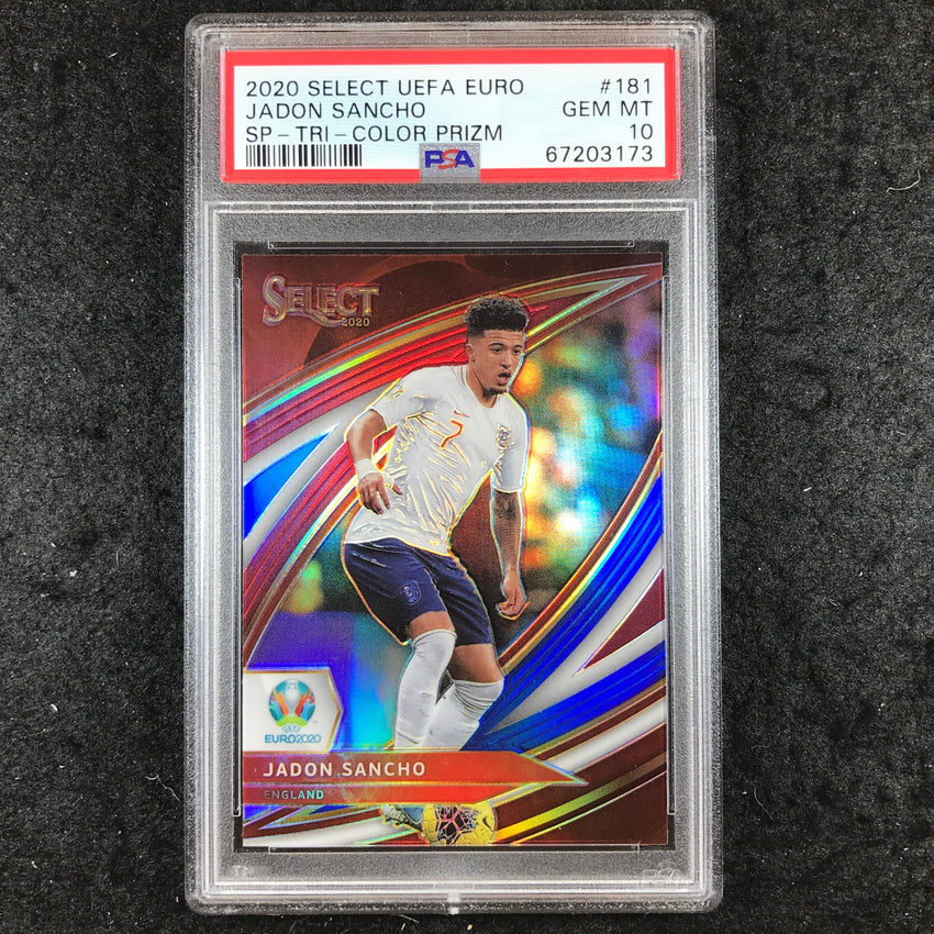2020 Panini Select UEFA EURO JADON SANCHO SP Tri-Color Prizm #181 PSA 10 (173)