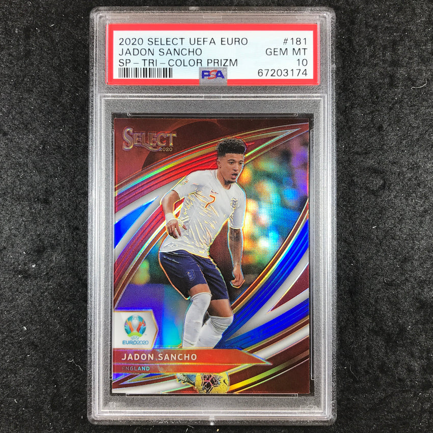 2020 Panini Select UEFA EURO JADON SANCHO SP Tri-Color Prizm #181 PSA 10 (174)