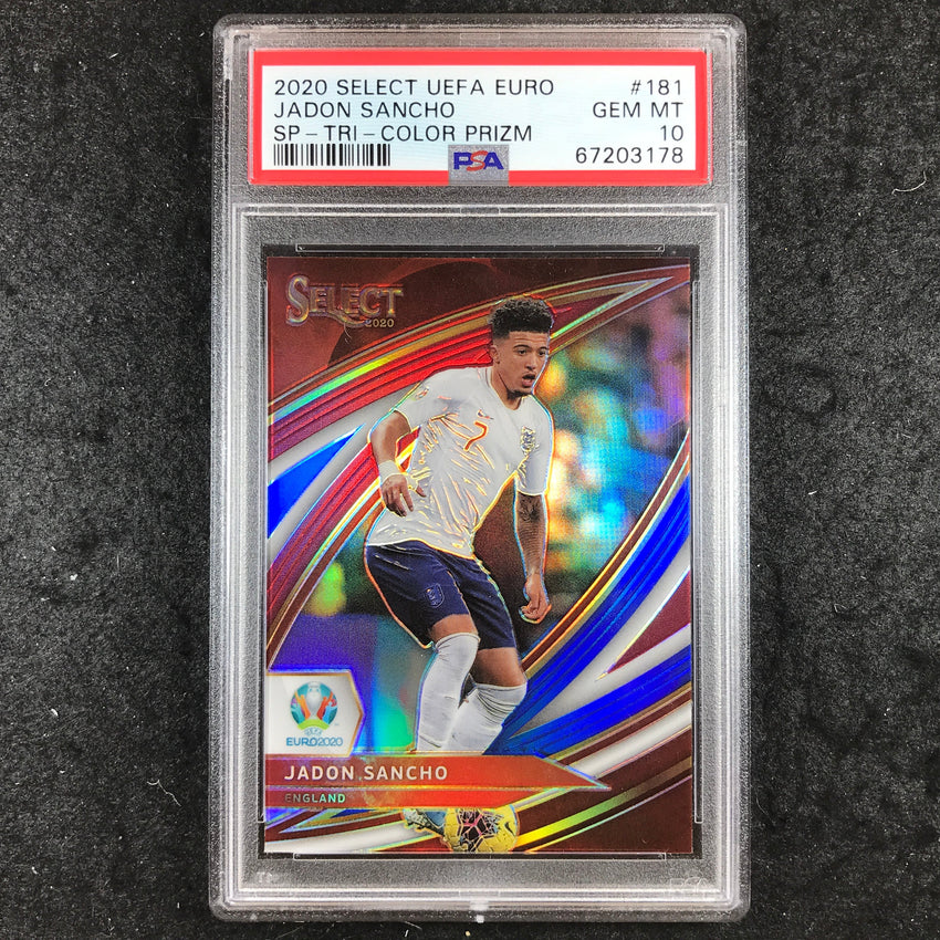 2020 Panini Select UEFA EURO JADON SANCHO SP Tri-Color Prizm #181 PSA 10 (178)