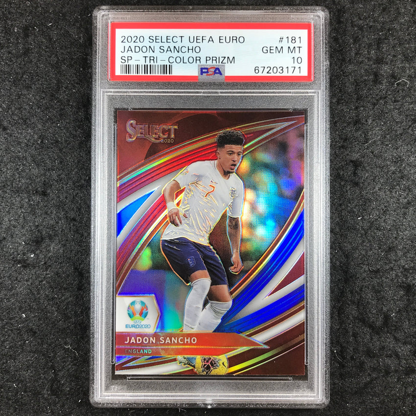 2020 Panini Select UEFA EURO JADON SANCHO SP Tri-Color Prizm #181 PSA 10 (171)