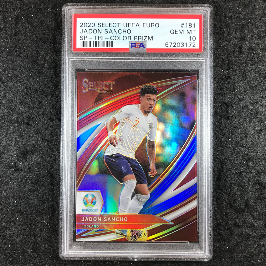 2020 Panini Select UEFA EURO JADON SANCHO SP Tri-Color Prizm #181 PSA 10 (172)