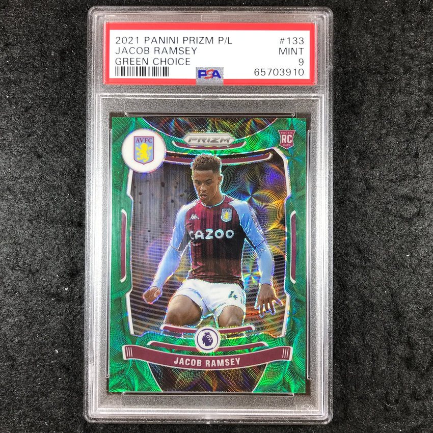 2021 Prizm Premier League JACOB RAMSEY Rookie Green Choice 9/9 #133 PSA 9 (910)