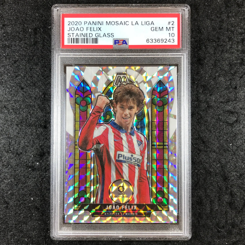 2020 Panini Mosaic La Liga JOAO FELIX Stained Glass #2 PSA 10 (243)