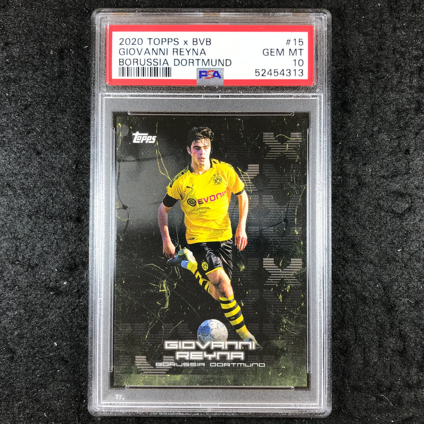 2020 Topps X BVB Borussia Dortmund GIOVANNI REYNA #15 PSA 10 (313)