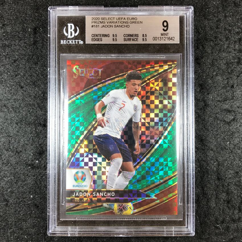 2020 Select UEFA Euro JADON SANCHO Prizms Variations Green 4/5 #181 BGS 9 (642)