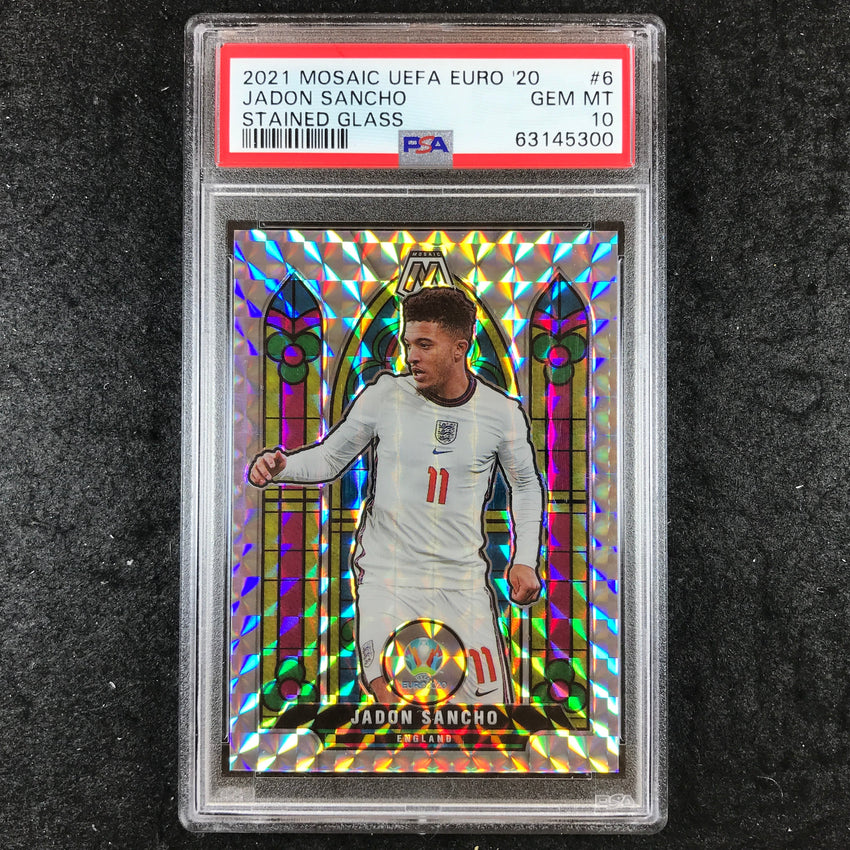 2020 Panini Mosaic UEFA EURO JADON SANCHO Stained Glass #6 PSA 10 (300)