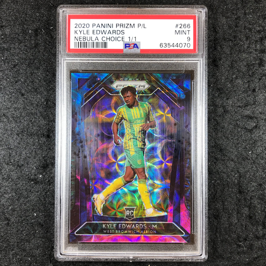 2020 Prizm Premier League KYLE EDWARDS Rookie Nebula Choice 1/1 #266 PSA 9 (070)