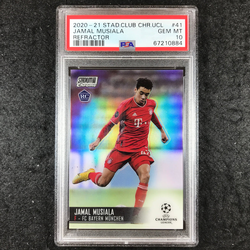 2020 Stadium Club Chrome UEFA JAMAL MUSIALA Rookie Refractor #41 PSA 10 (884)