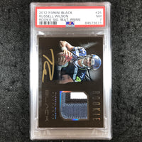 2012 Black RUSSELL WILSON Rookie Signature Materials Auto 240/349 PSA 7 (671)