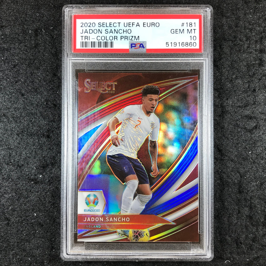 2020 Panini Select UEFA Euro JADON SANCHO Tri-Color Prizm #181 PSA 10 (860)