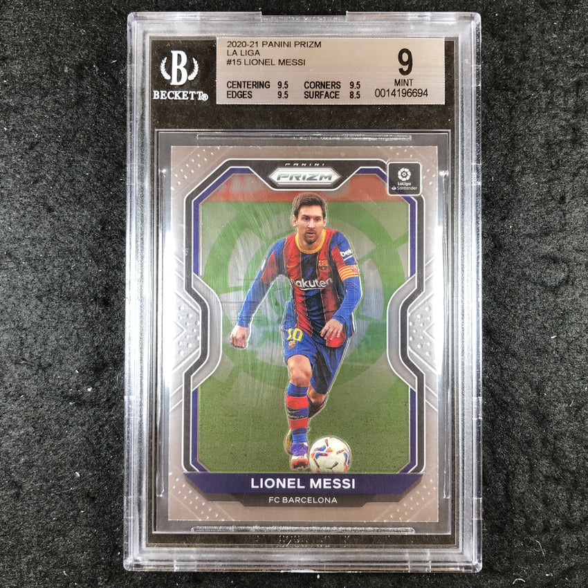 2020 Panini Prizm La Liga LIONEL MESSI Base #15 BGS 9 (694)