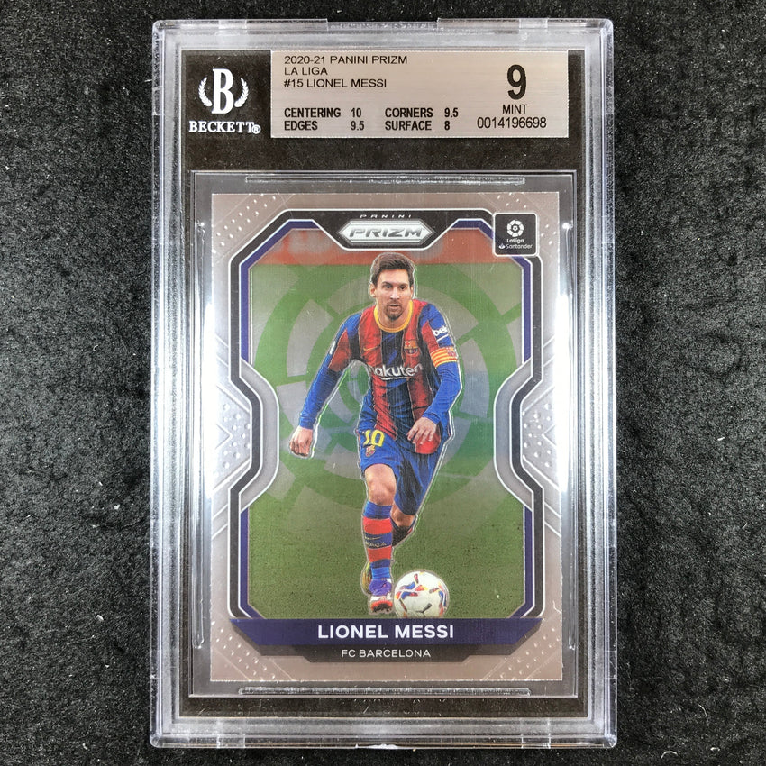 2020 Panini Prizm La Liga LIONEL MESSI Base #15 BGS 9 (698)