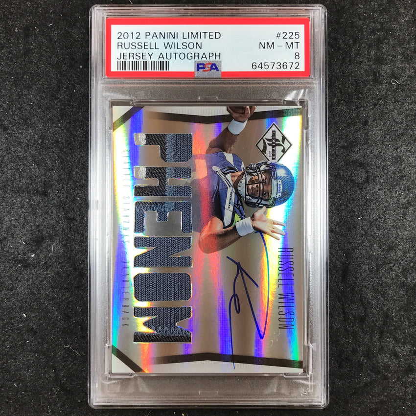 2012 Limited RUSSELL WILSON Rookie Phenom Jersey Auto 52/299 #225 PSA 8 (672)