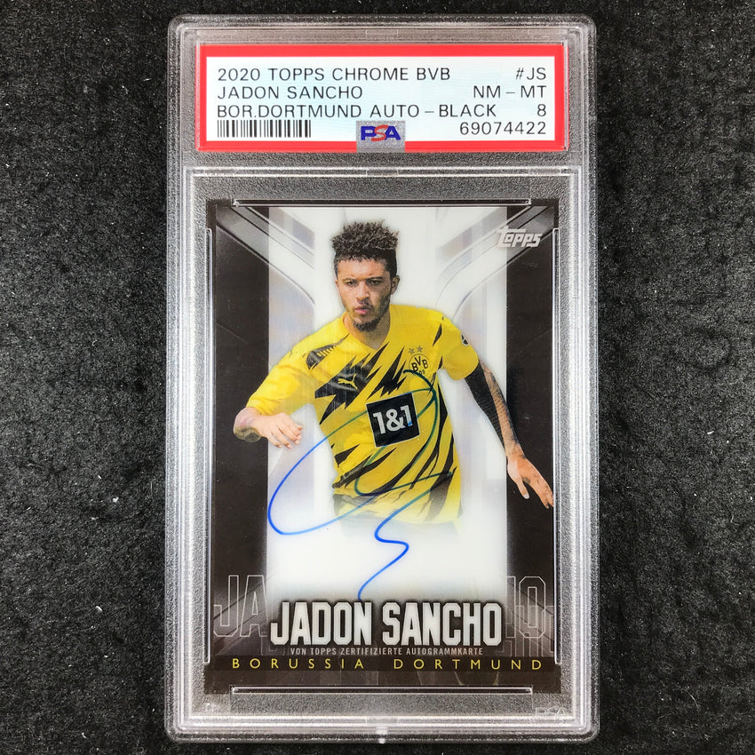 2020 Topps Chrome BVB JADON SANCHO Borussia Auto Black 10/15 #JS PSA 8 (422)