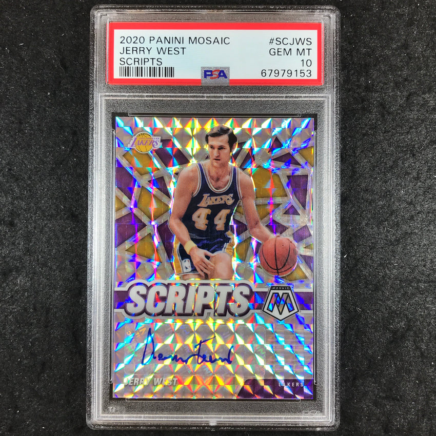 2020 Panini Mosaic JERRY WESTS Scripts Auto #SCJWS PSA 10 (153)