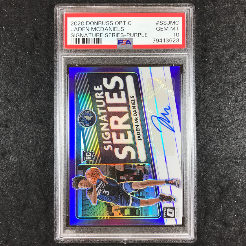 2020 Donruss Optic JADEN MCDANIELS Rookie Auto Purple #SSJMC PSA 10 (623)