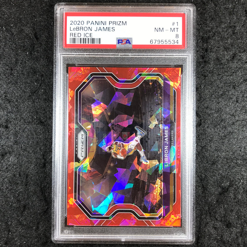 2020 Panini Prizm LEBRON JAMES Red Ice #1 PSA 8 (534)