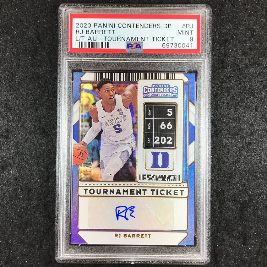 2020 Panini Contenders DP RJ BARRETT Tournament Ticket Auto 7/8 #RJ PSA 9 (041)