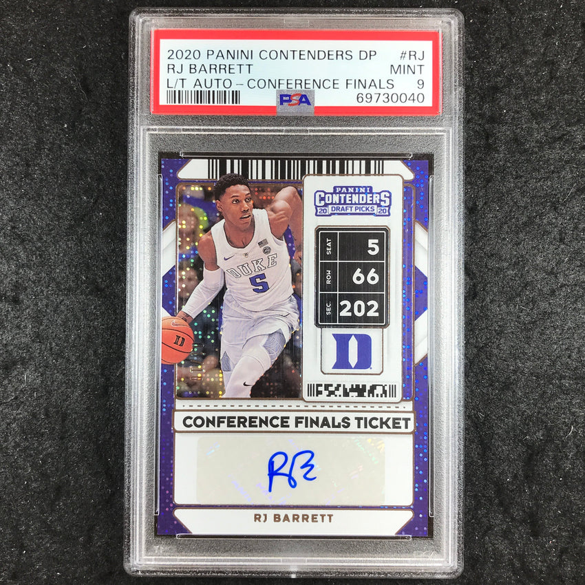 2020 Contenders DP RJ BARRETT Conference Finals Ticket Auto 1/10 #RJ PSA 9 (040)