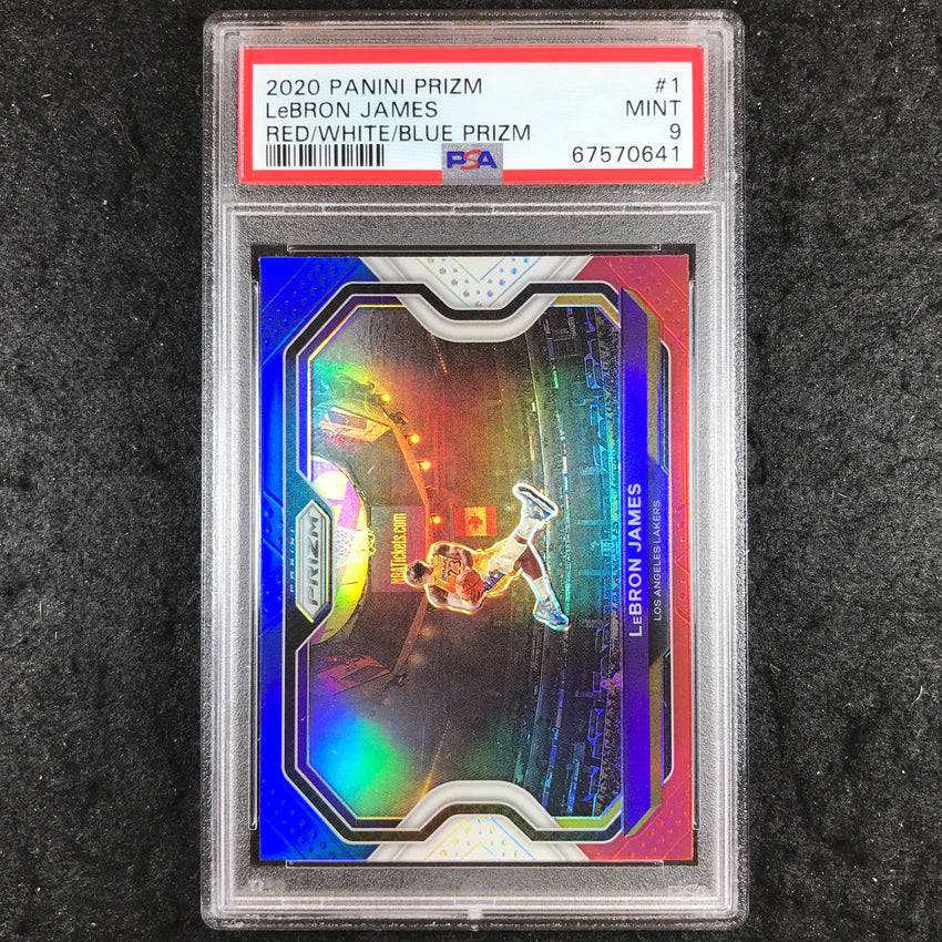 2020 Panini Prizm LEBRON JAMES Red White Blue #1 PSA 9 (641)