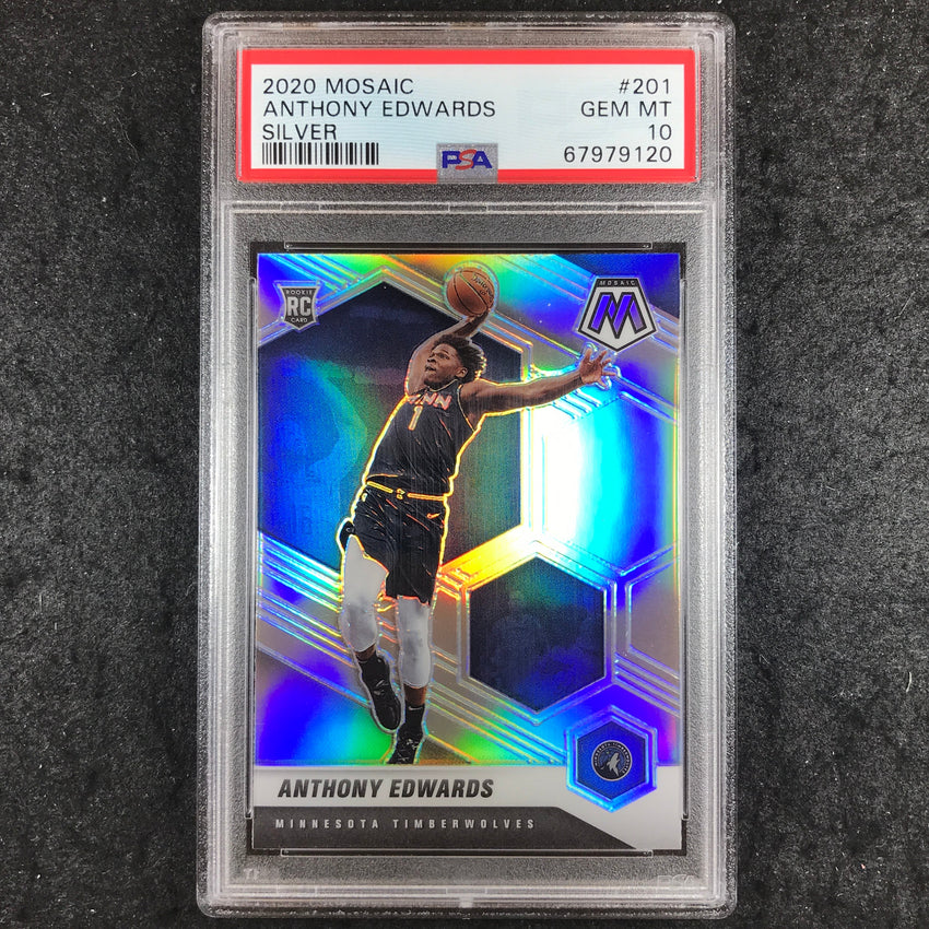 2020 Panini Mosaic ANTHONY EDWARDS Rookie Silver #201 PSA 10 (120)