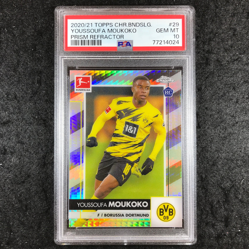 2020 Topps Chrome Bundesliga YOUSSOUFA MOUKOKO Rookie Prism 119/199 PSA 10 (024)