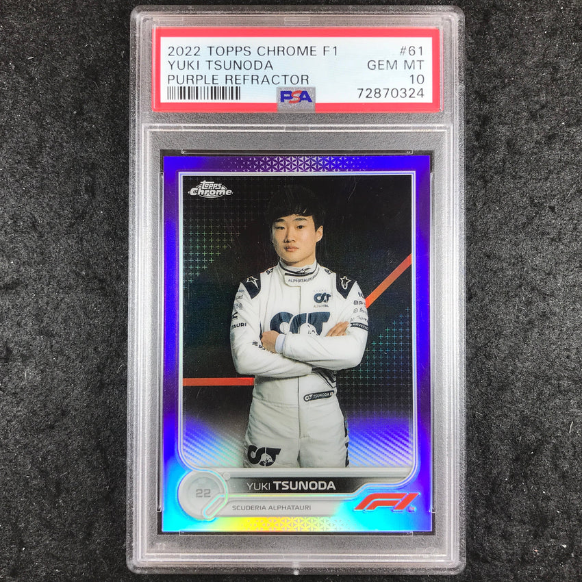 2022 Topps Chrome Formula 1 YUKI TSUNODA Purple 127/399 #61 PSA 10 (324)