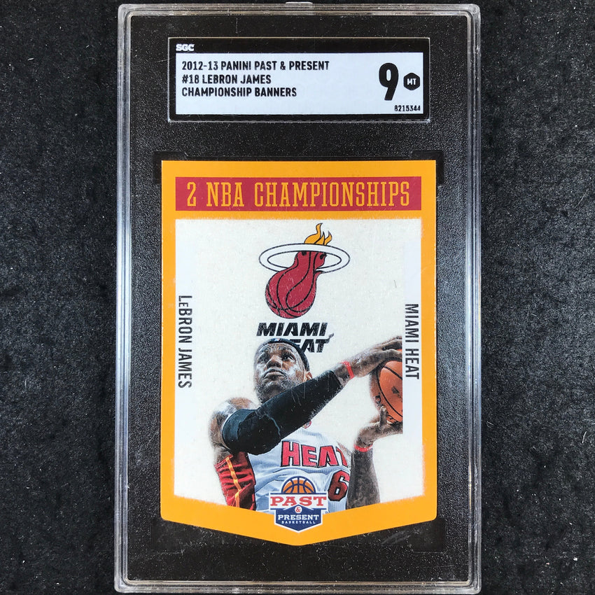 2012 Panini Past & Present LEBRON JAMES Championship Banners #18 SGC 9 (344)