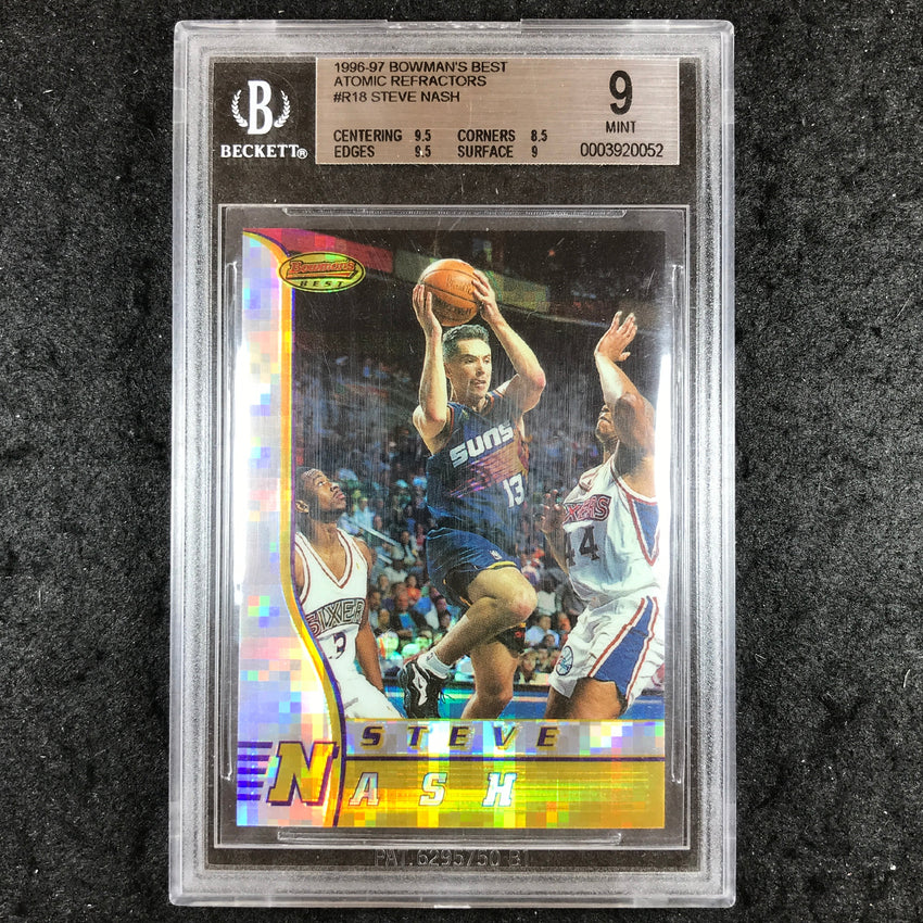 1996 Bowman's Best STEVE NASH Atomic Refractors #R18 BGS 9 (052)