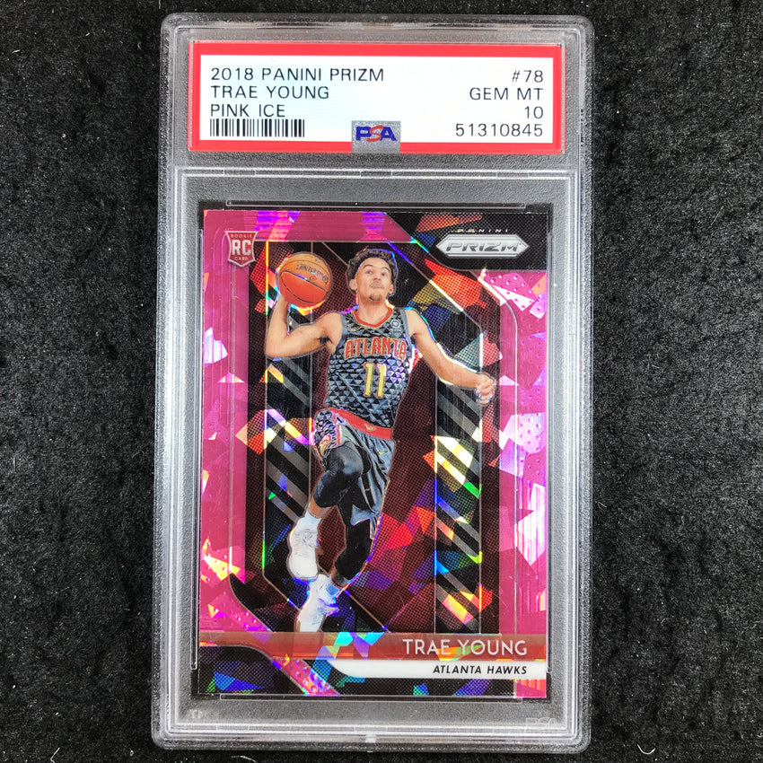 2018 Prizm TRAE YOUNG Rookie Pink Ice #78 PSA 10 (845)