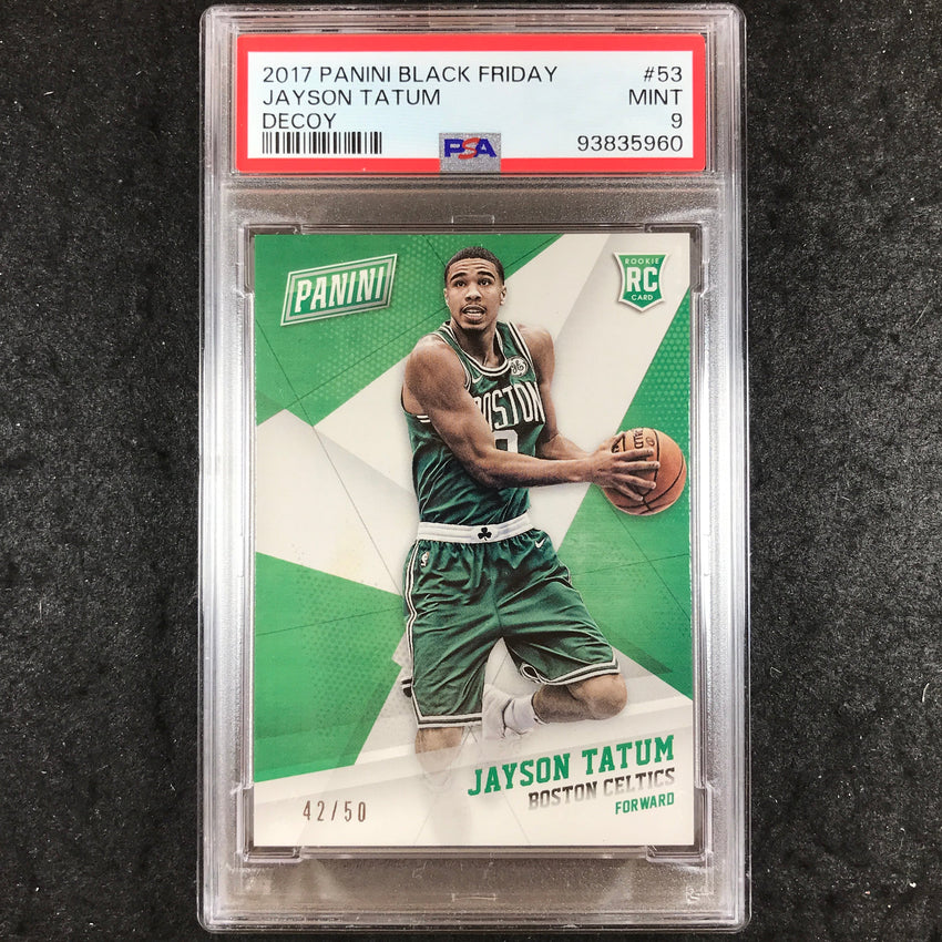 2017 Panini Black Friday JAYSON TATUM Rookie Decoy 42/50 #53 PSA 9 (960)