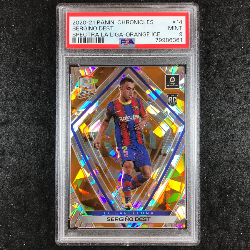 2020 Chronicles SERGINO DEST Spectra La Liga Rookie Orange Ice 12/23 PSA 9(361)