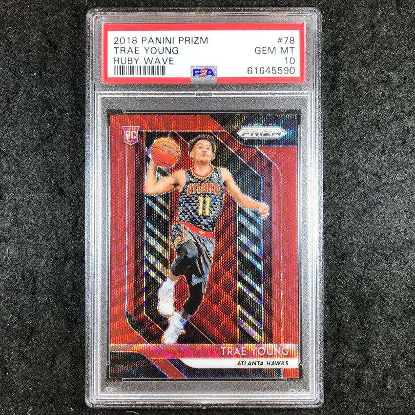 2018 Prizm TRAE YOUNG Rookie Ruby Wave #78 PSA 10 (590)
