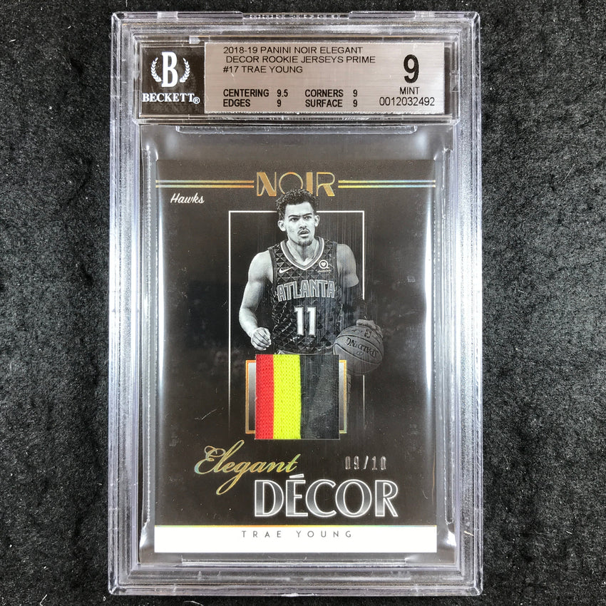 2018 Noir TRAE YOUNG Elegant Decor Rookie Jerseys Prime 9/10 #17 BGS 9 (492)