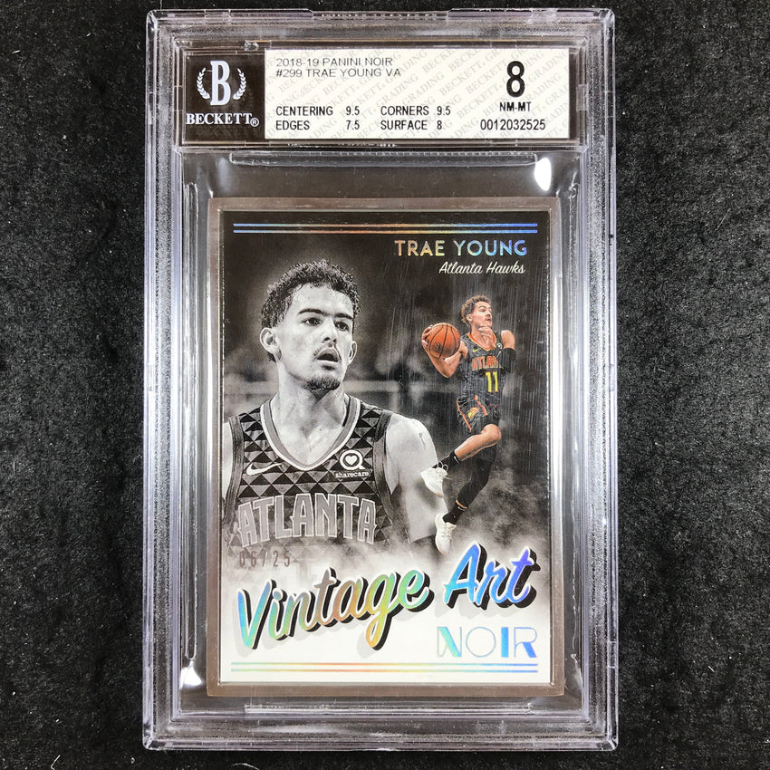 2018 Panini Noir TRAE YOUNG Vintage Art 6/25 #299 BGS 8 (525)